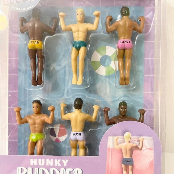 Hunky Buddies Drink Markers 6 Packs Party Drinking Buddies Companions - Picture 4 of 16